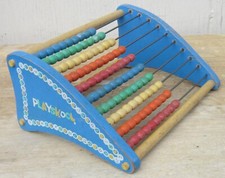 Vintage PLAYSKOOL Wooden ABACUS Wood TOY Math Counting