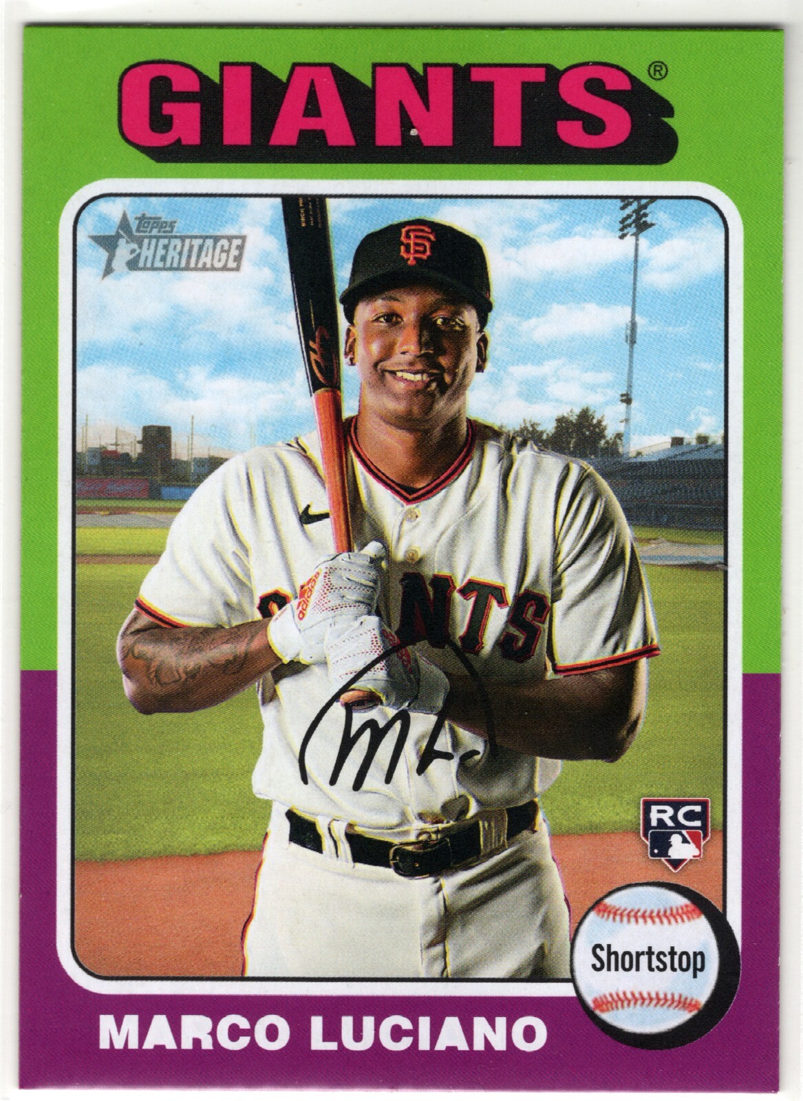 2024 Topps Heritage Color Swap Variations RC #391 Marco Luciano