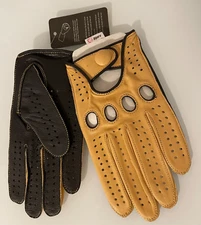 Riparo Genuine Leather Full-Finger Driving Motorcycle Gloves Cognac 6 Women's XS