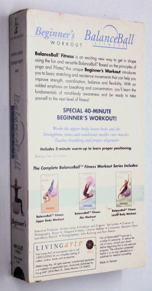 BALANCEBALL FITNESS BEGINNER'S WORKOUT New VHS Balance Ball Suzanne Deason - Image 2 of 4