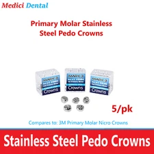 Dental MARK3 Primary Molar Stainless Steel Pedo Child Crown Crowns 5/pk, USA