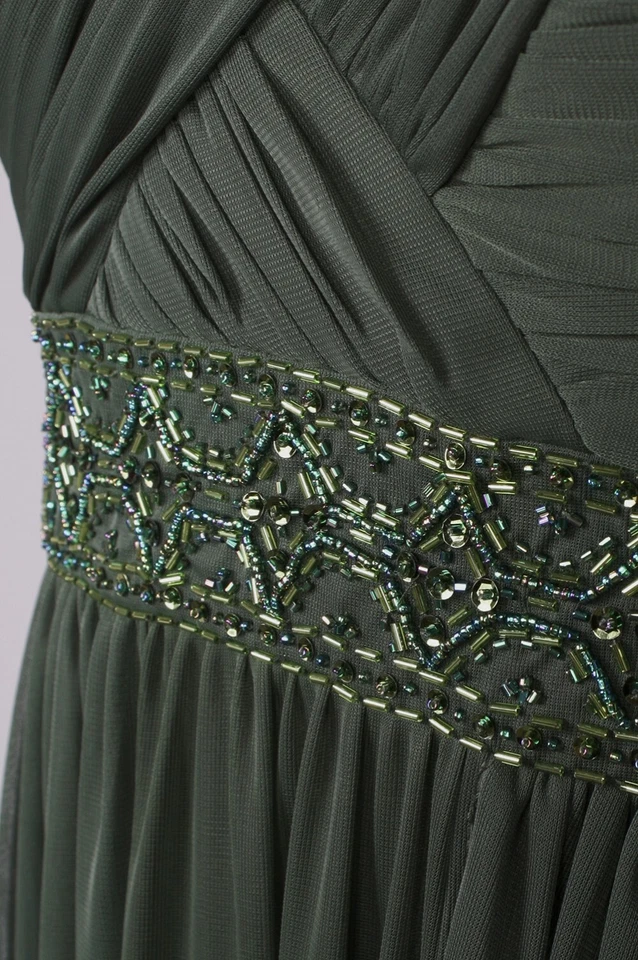 Vestido Decode de gasa con cuentas cintura imperio en capas Foto 2 de 2