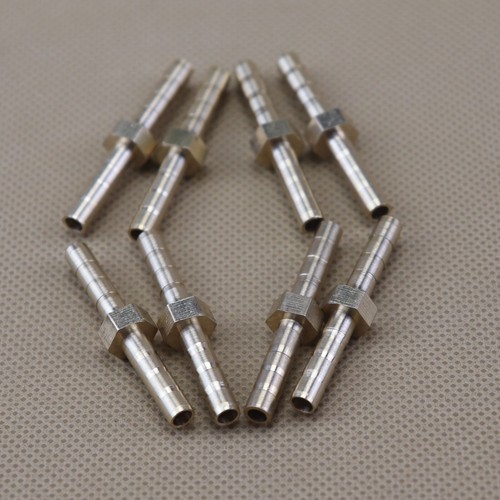 8PCS Brass Hose Barb Mender Union Brass Fitting Gas Fuel Water Air 1/8" or(4mm) - Picture 4 of 7