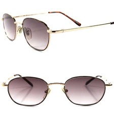 Genuine Vintage Rectangle Mens Gold Frame Tinted Lens 1.00 Reading Sun Glasses