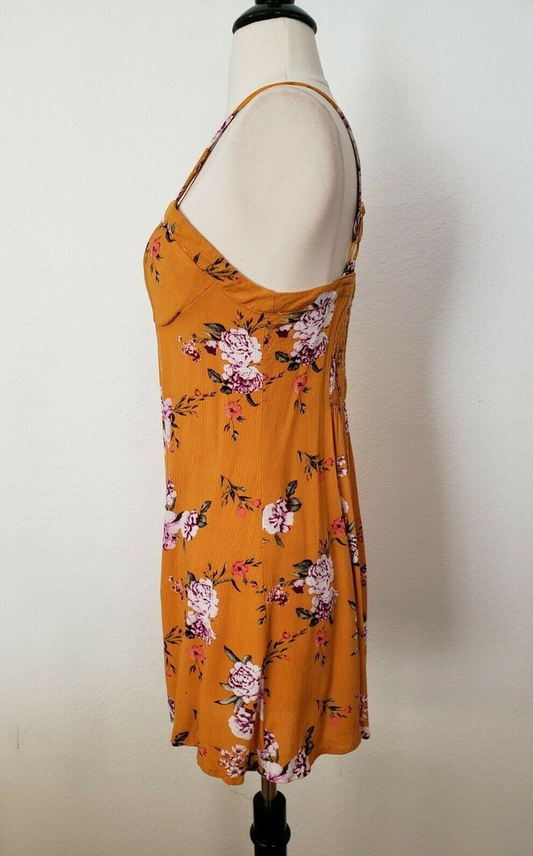 mustard yellow urban outfitters dress UO Gabrielle Gold Linen Midi Wrap Dress