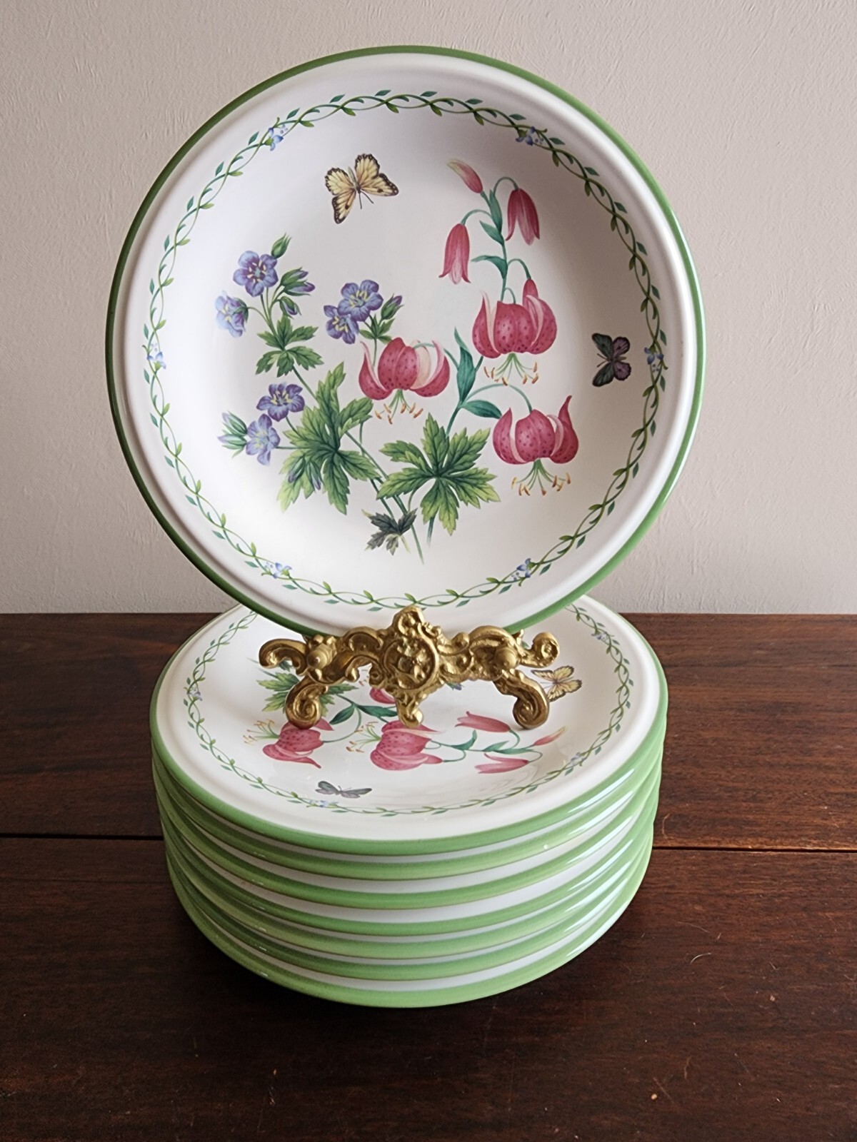 VTG Studio Nova Garden Bloom Salad and Dessert Plates Set of 8 Floral Multicolor