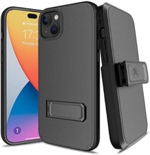 Case for iPhone 14 Dual Layer Hybrid Case and Belt Clip Holster Combo