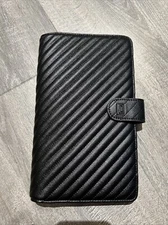 Notiq SL5 Black Slim Compact Ringless Agenda Wallet Planner Cover Organizer