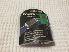Power Bank 2200mAh GREEN - 1 amp USB Charging Port - Charge Devices on Go