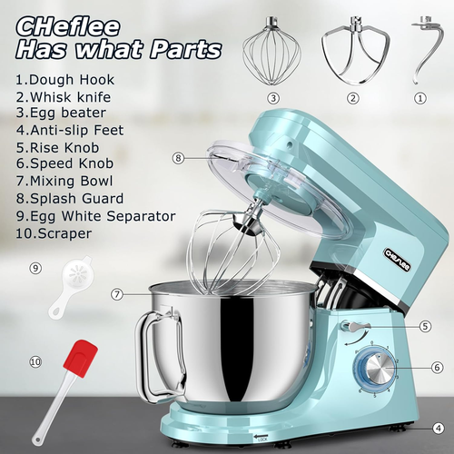 Impastatrice Planetaria 1800W Planetaria Professionale 7.2 Litri Contenitore Ino - Foto 2 di 12