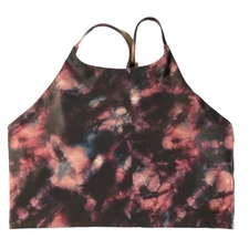 Old Navy Active PowerSoft Support Sports Bra XL Pink Black Tie Dye 