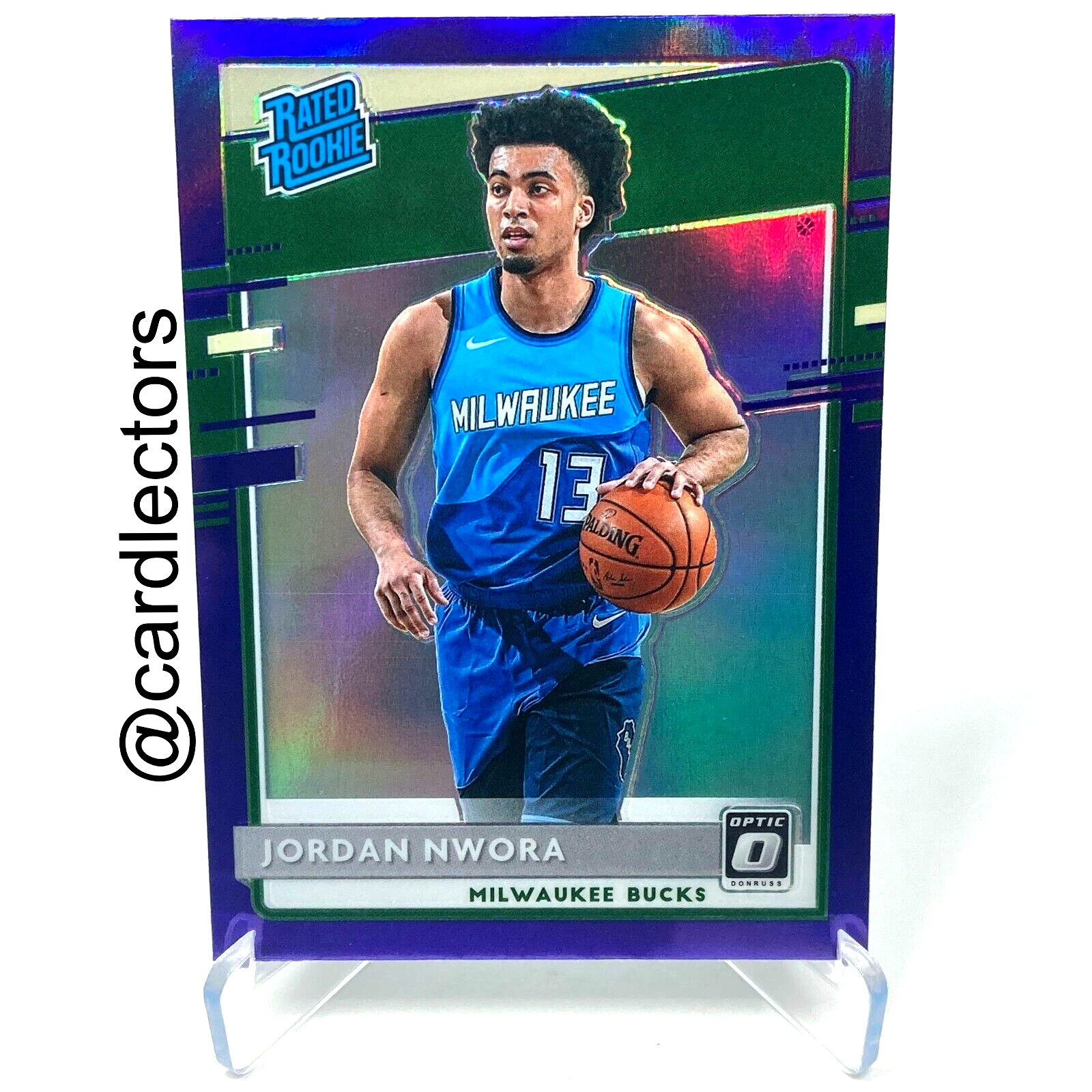 2020-21 Panini Donruss Optic JORDAN NWORA #189 Rated Rookie RC Purple Holo PRIZM