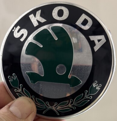 Org. Skoda Emblem Logo Wappen Zeichen Ø 8cm FABIA OCTAVIA 1U0853621 Hinten