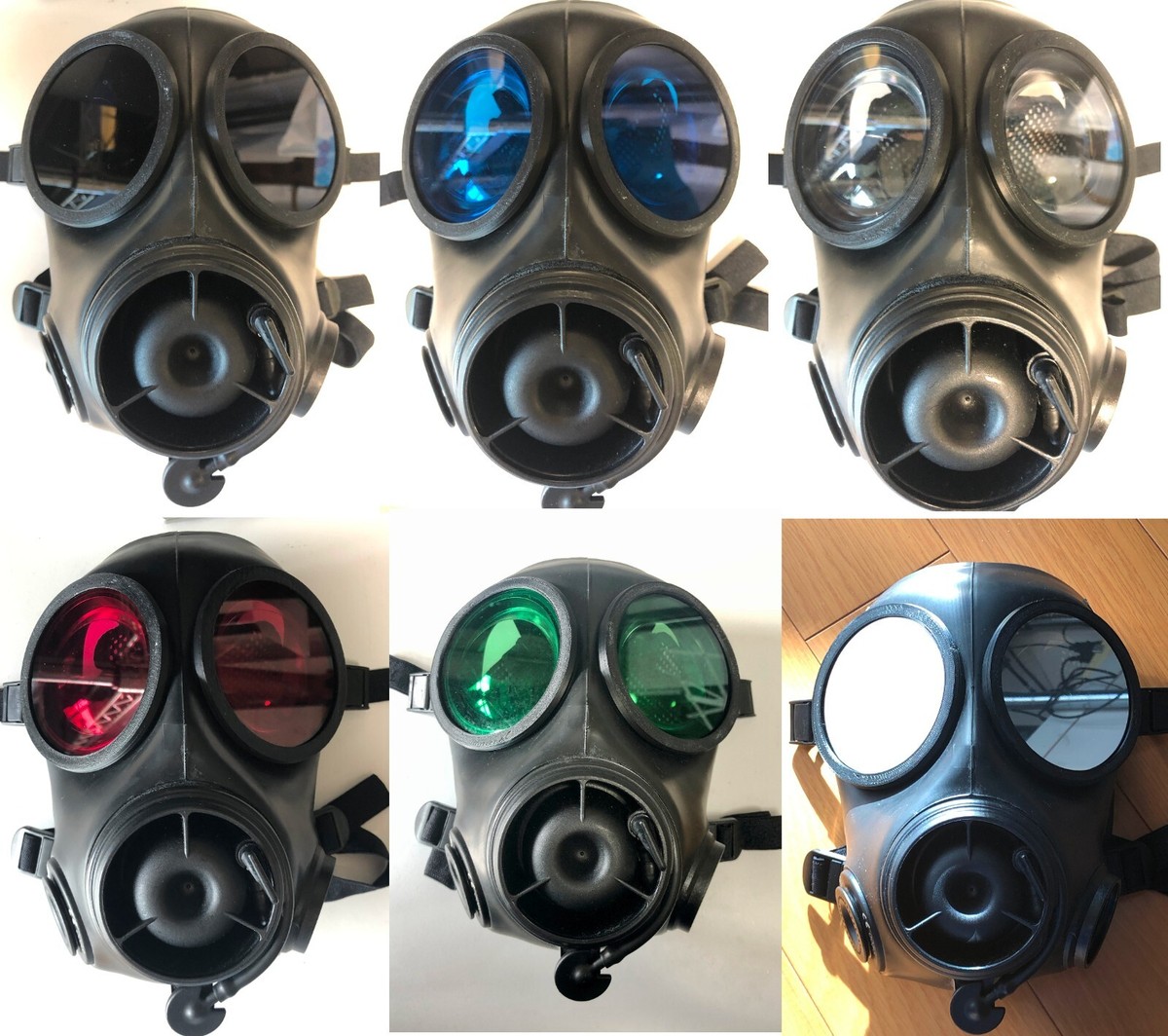 Lentilles de masque à gaz, S10, FM12, GP5, MC1, PMG, AIFSOFT Couleur