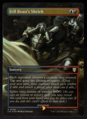 Fell Beast's Shriek 0508 Borderless Rare Foil Lord of the Rings MTG Near Mint