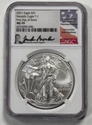 2021 American Silver Eagle Heraldic Eagle T-1 NGC First Day MS70 Signed Boehner