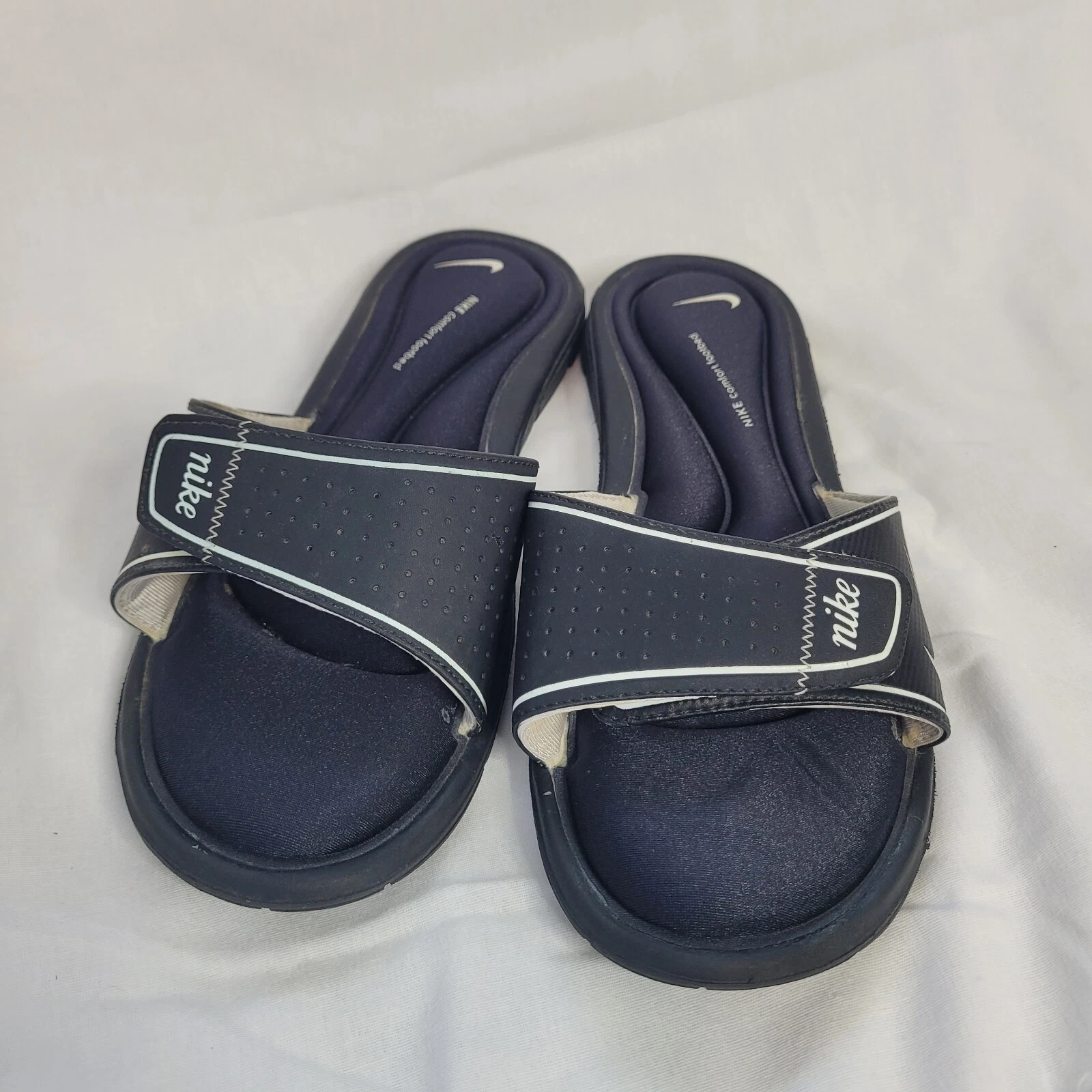 Scarpe sandali Nike donna 10 slide nero gancio e chiusura ad anello