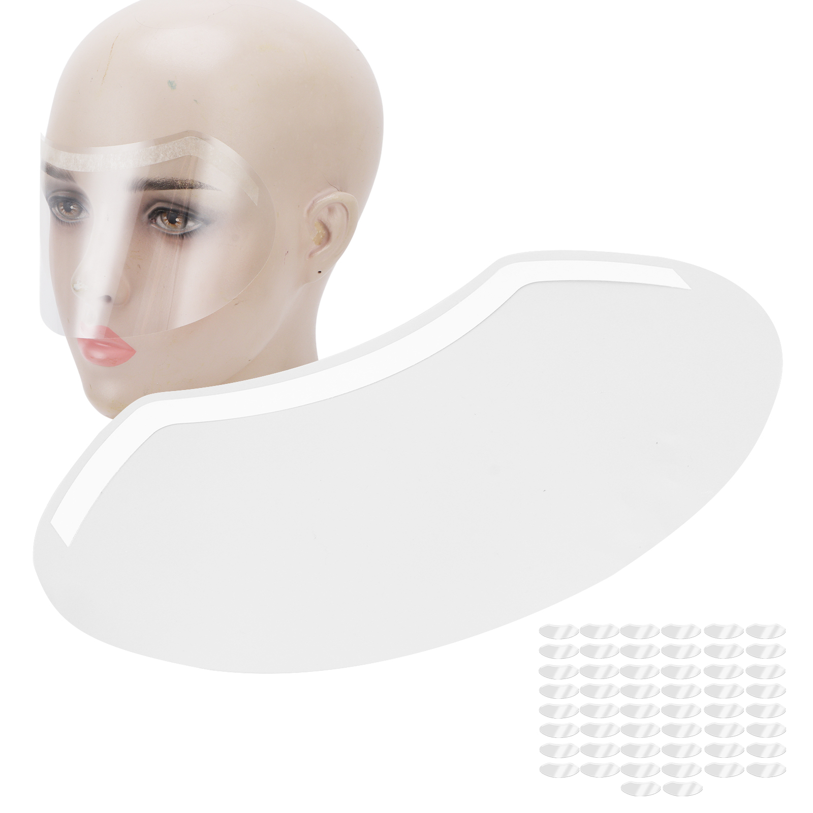 50pcs Disposable Face Visors Transparent Protective Shower Visors For