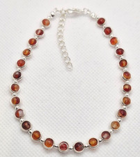 CARNELION AGATE BEADED ANKLE BRACELET ANKLET 9.5" + EXT 490