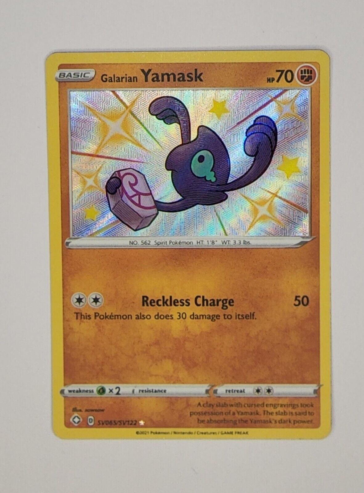 Galarian Yamask (Shiny) - SV065/SV122 Shining Fates Pokemon TCG NM