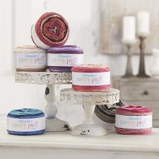 Herrschners PASTRY PUFF Yarn Cakes Medium Worsted Self Striping DISCONTINUED