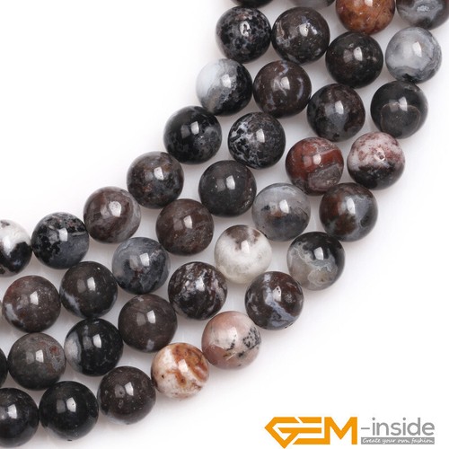 Black Zebra Jasper Natural Gemstones Round Loose Beads Jewellery Making 15" AU - Picture 4 of 22