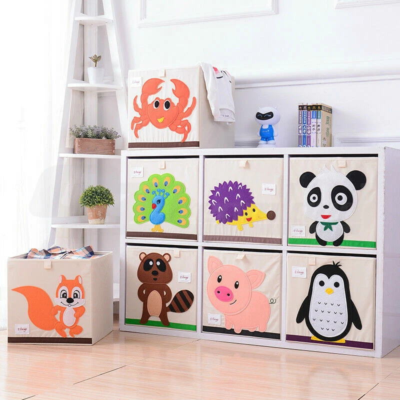 Baby Kids Foldable Washable Fabric Basket Bin Box Cube Storage