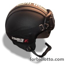 Casco vintage in pelle personalizzato ricamo Ducati Scrambler X