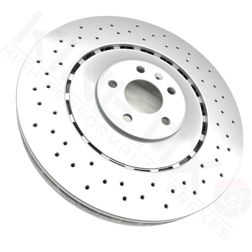 POUR AUDI S6 PAIRE DE ventes exceptionnelles DISQUES DE FREIN AVANT TRANSVERSAUX PERCÉS HAUTE TENEUR EN CARBONE 400mm