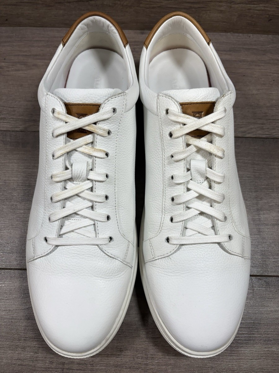 Allen Edmonds Courtside Low Top White Leather Sneakers Shoes Mens