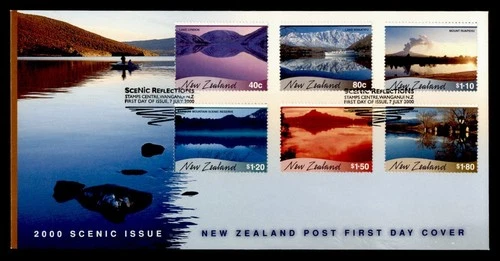 DR WHO 2000 NEW ZEALAND FDC SCENIC ISSUE CACHET COMBO $1.80 M71923