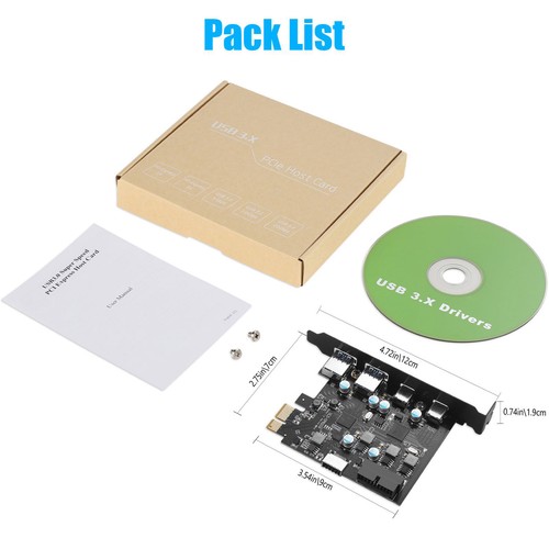 High Performance USB PCIe Expansion Card 4-Port 2xUSB-C 2xUSB-A Plug-N-Play - Picture 12 of 12