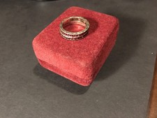 Pair of Sterling Rings with Ruby Color Stones size 6, 3.4 grams