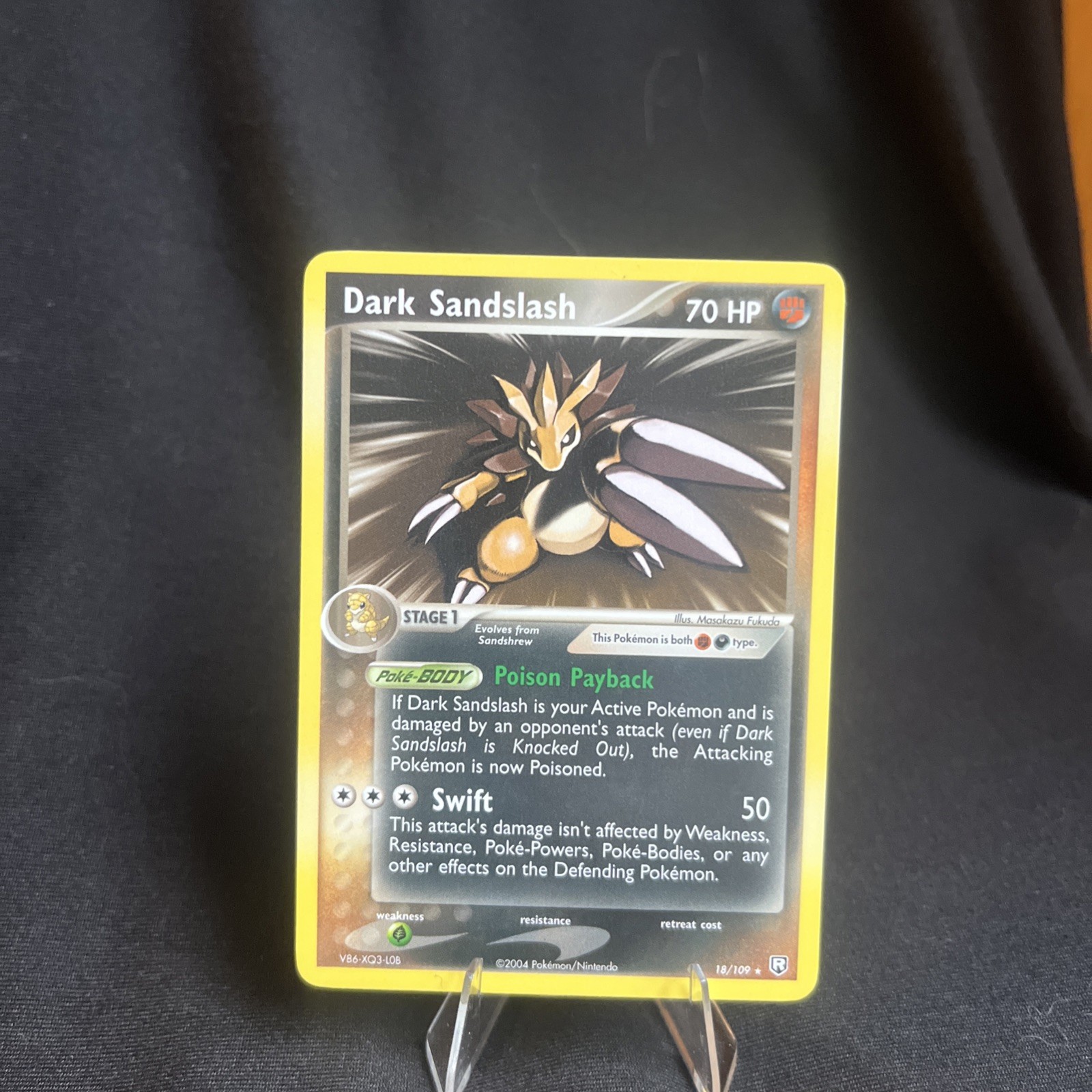 Pokémon TCG DARK SANDSLASH 18/109 Regular. EX Team Rocket Returns 2004.
