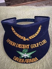 HTF/Rare NWOT Blue Stitched Logo RIYADH DESERT GOLF CLUB Saudi Arabia Golf Visor
