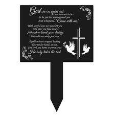 Cemetery Decorations for Grave Metal Square Memorial Remembrance Stake