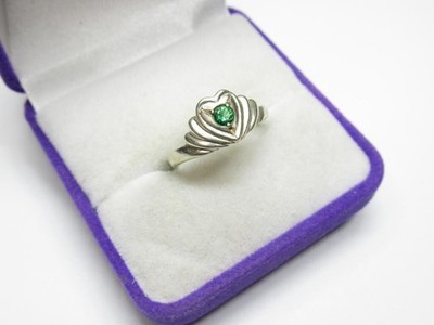 Cute Vintage Estate Ring Soviet Sterling Silver 925 Garnet Stone Size 5.5 USSR