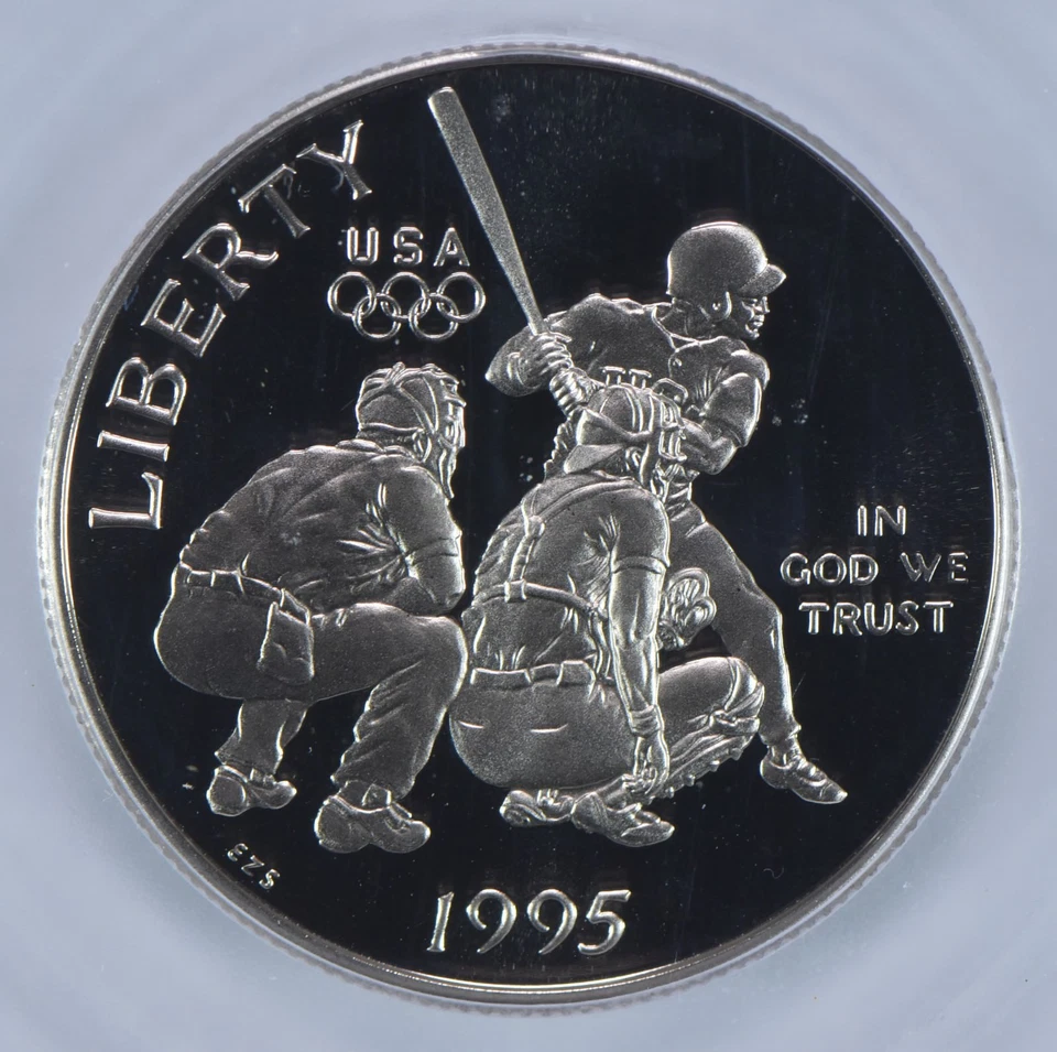1995-S Olympic Baseball Commemorative Half Dollar PR70 DCAM ICG *1502 - Image 3 of 4