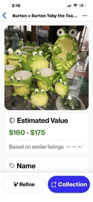 Burton + Burton Toby the Toad Frog Ceramic Tea Set Green Yellow Teapot Cups