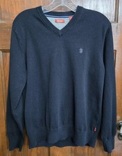 IZOD Men's V Neck Vintage Navy Pullover Sweater Size M