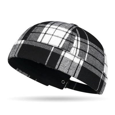 Striped Plaid Beanie Brimless Hat Docker Cap Harbour Rolled Cuff Unisex