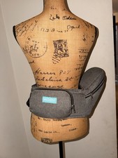 Moby Hip Seat Baby Carrier Gray, Size Adjustable with Storage Pocket