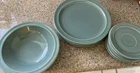 13 Pcs. VINTAGE Red Wing Dinner Plates, cup saucers & serving bowl