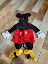 Infant Disney Baby Mickey Mouse Hooded Plush Halloween Costume 6-12 Months EUC