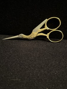 Mundial Italy Gold and Silver Tone Stork Scissors 3.5” Gorgeous!!!