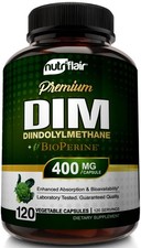 NutriFlair DIM Supplement 400mg with Bioperine, 120 120 Count Pack of 1 