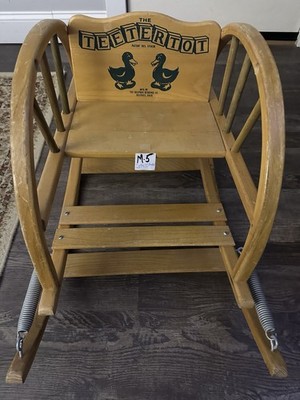 Delphos Bending Co. Teeter Tot 1950 Wood/Metal Spring Rocker Twin Ducks