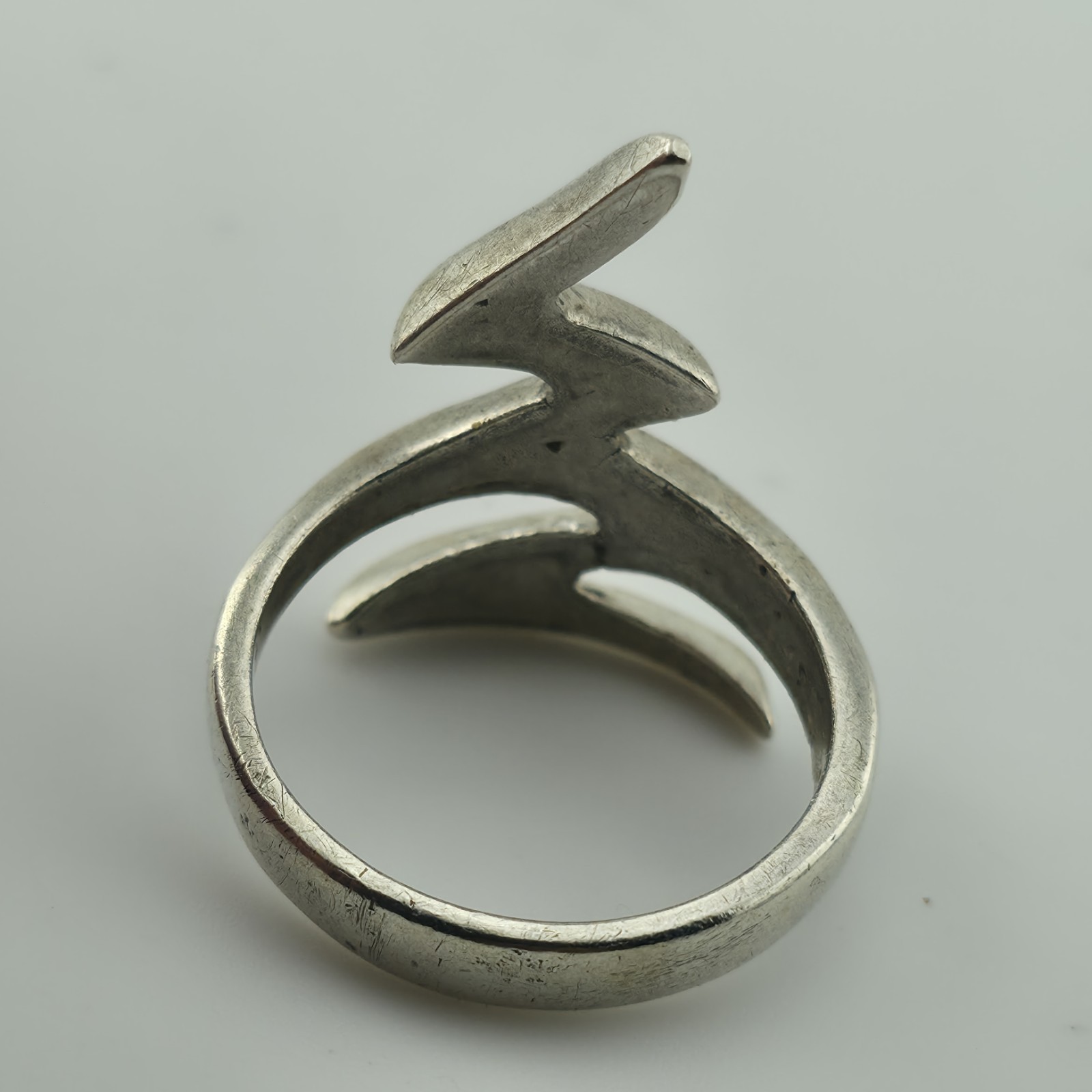 Sterling Silver Ring Zigzag Abstract Modernist  S… - image 9
