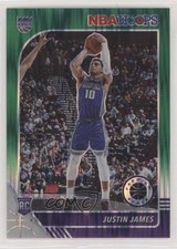 2019 NBA Hoops Premium Stock Green Flash Prizm 96/99 Justin James Rookie RC f9s