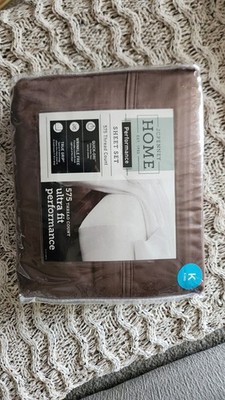 Jcpenny Home Performance Sheet Set King, Taupe, 575 Thread Count